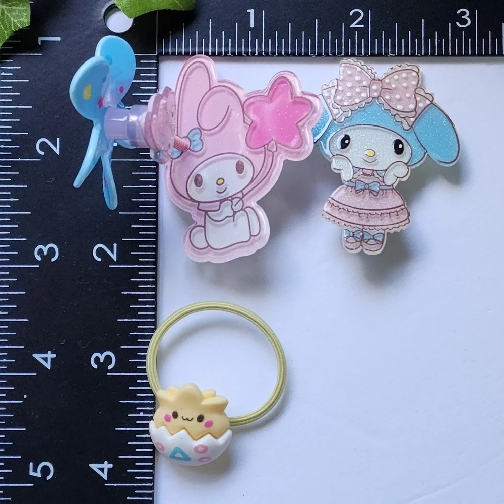 Cinnamon Roll My Melody Spinner Hair Clips and Hair Ties